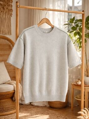 Anthro Moth Wool Alpaca Blend Sweater Green Seam Boho M